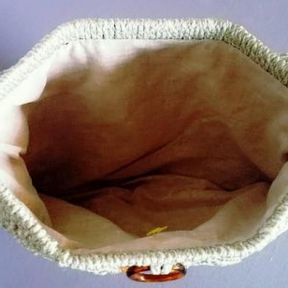 SOLD1960's/1970's Macrame Shoulder Purse celluloid - Picture 2 of 2